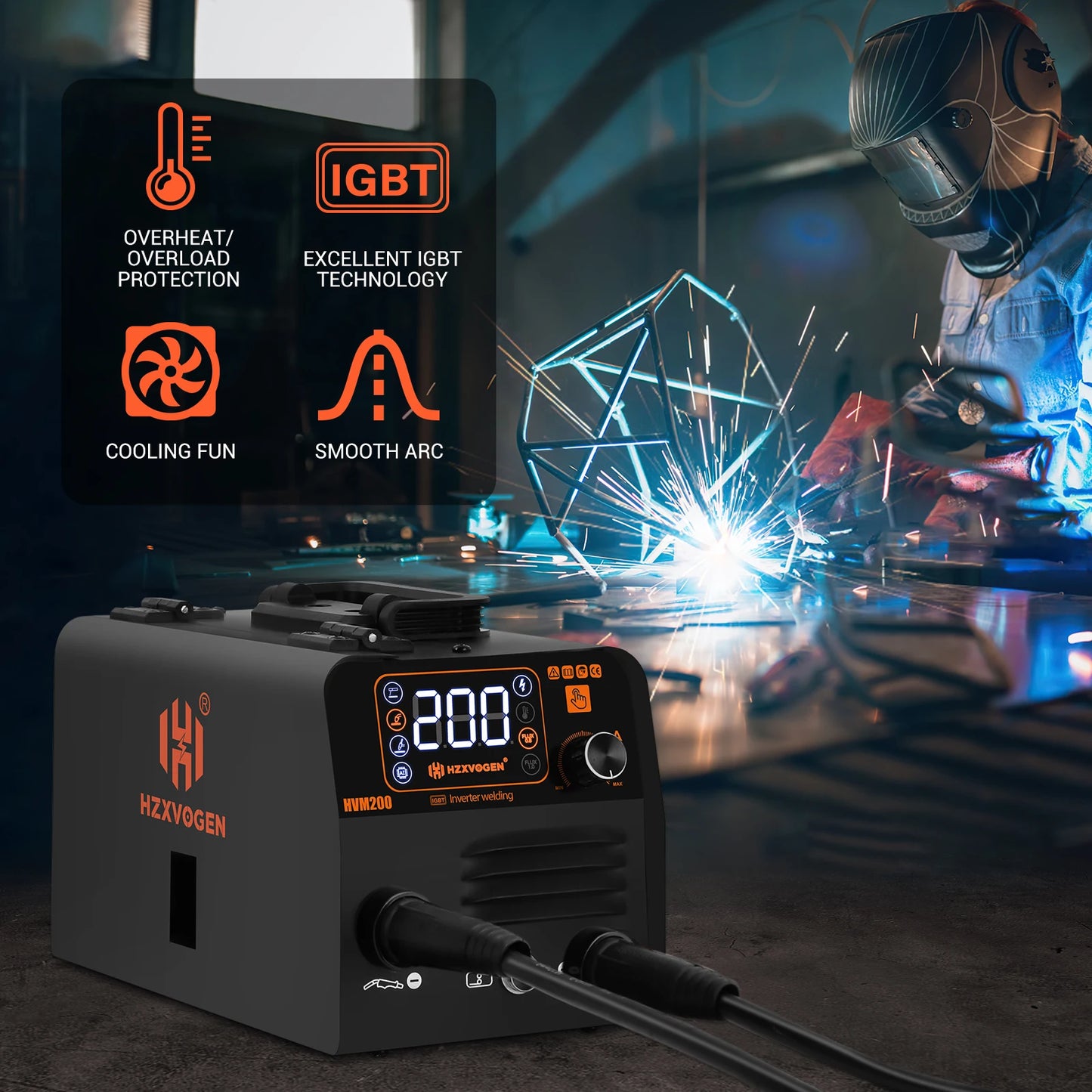 HZXVOGEN HVM200 3-in-1 Inverter Welding Machine