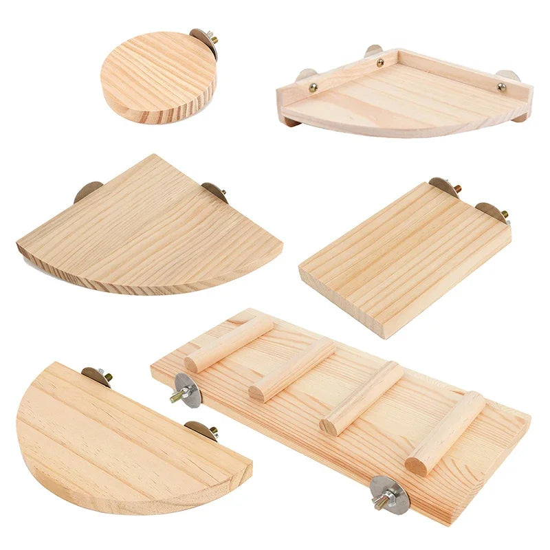 Piattaforma in Legno per Gabbia – Supporto per Uccelli e Piccoli Animali