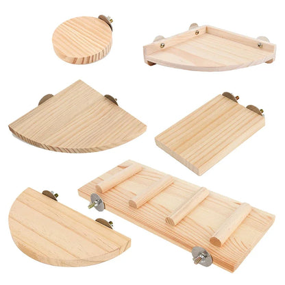Piattaforma in Legno per Gabbia – Supporto per Uccelli e Piccoli Animali