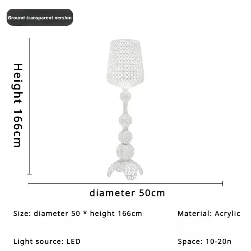 Lampada da Pavimento Nordic-Italiana con Intaglio Artistico