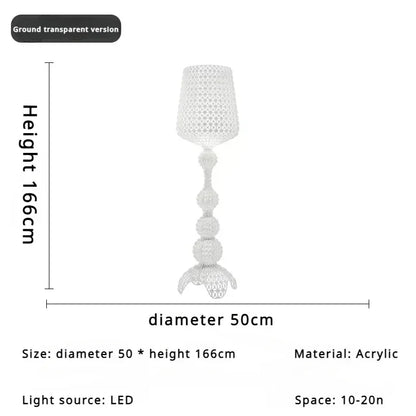 Lampada da Pavimento Nordic-Italiana con Intaglio Artistico