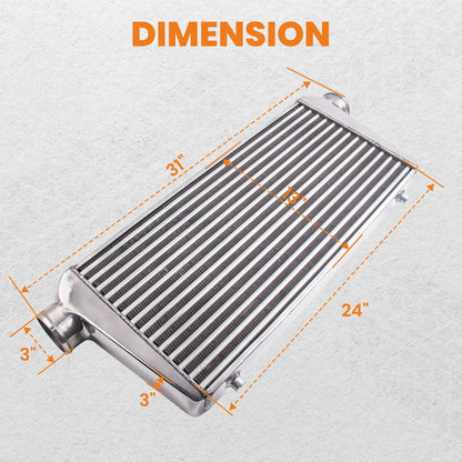 Intercooler Universale 600x300x76 con Kit Tubazioni 2.5"