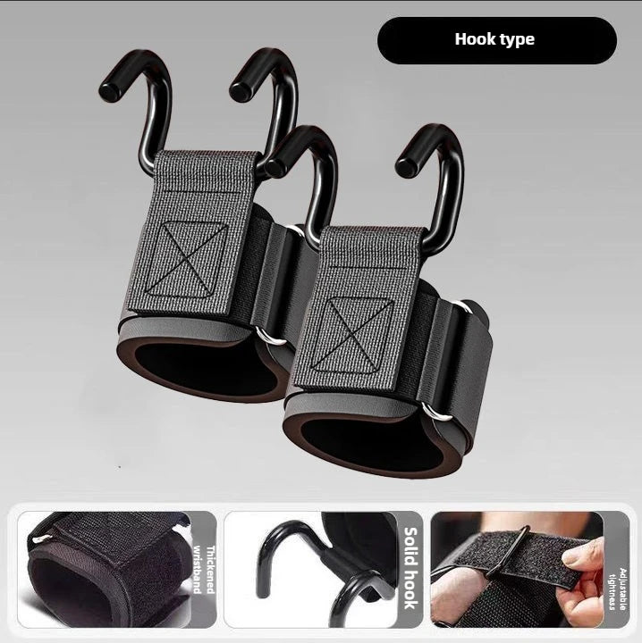 Weight Lifting Hook Grips con Polsini Regolabili