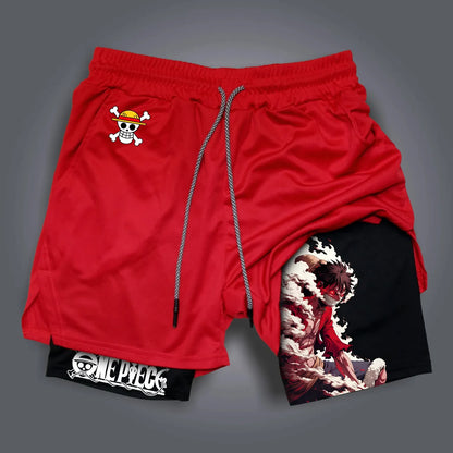 ONE PIECE Luffy Printed Double-Layer Shorts