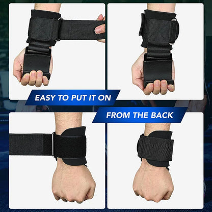 Weight Lifting Hook Grips con Polsini Regolabili