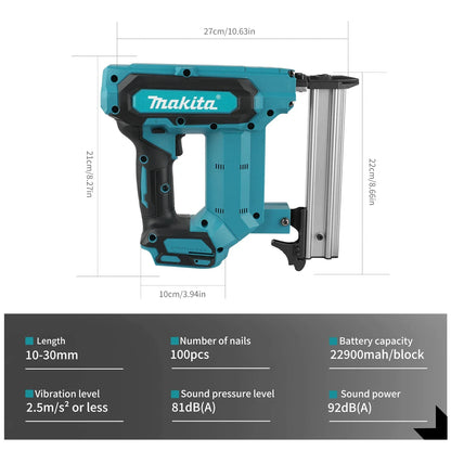 Makita Lithium-Ion Cordless Nail Gun – 18V, 6.0Ah, 100-Nail Capacity