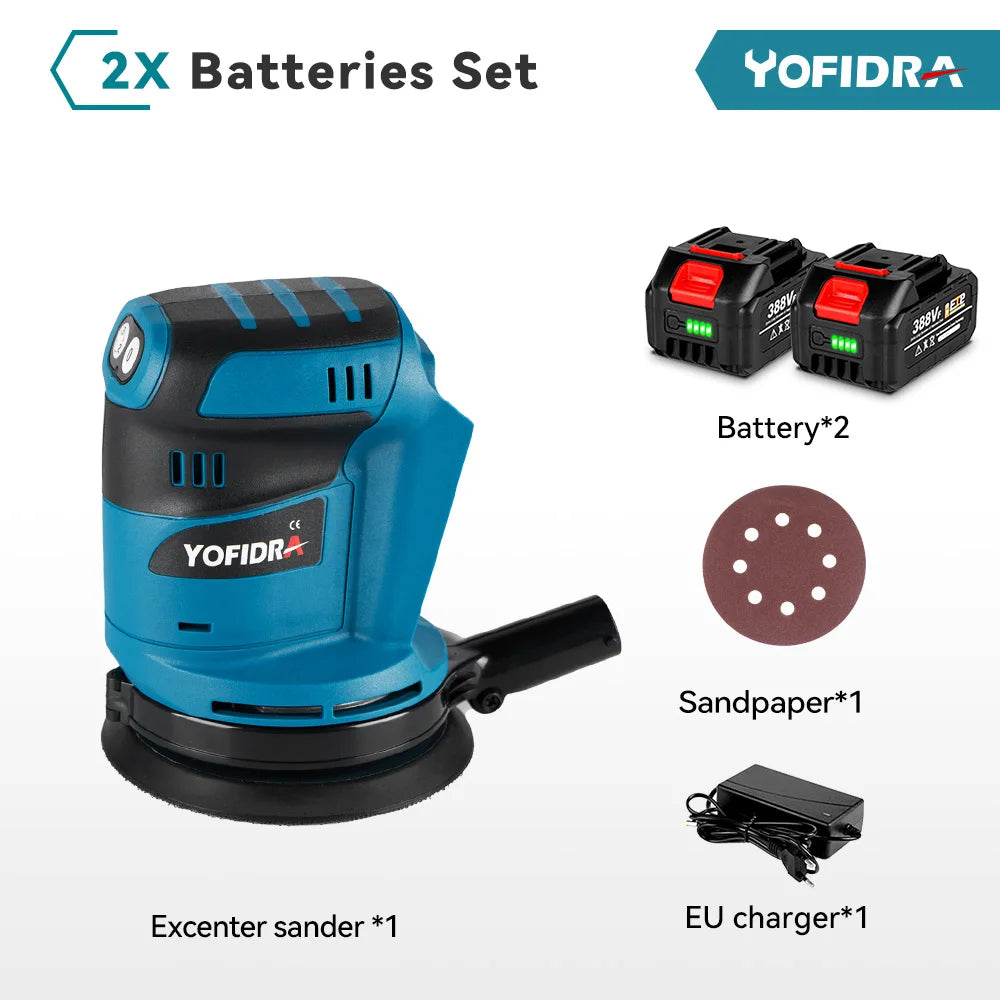 YOFIDRA Levigatrice Orbitale 125mm Cordless 18V
