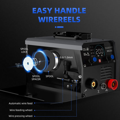 Viladepot MIG200 – 3 in 1 Gasless MIG/MMA/Lift TIG Semi-Automatic Welder