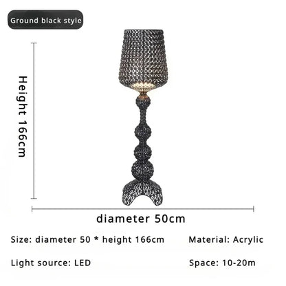 Lampada da Pavimento Nordic-Italiana con Intaglio Artistico