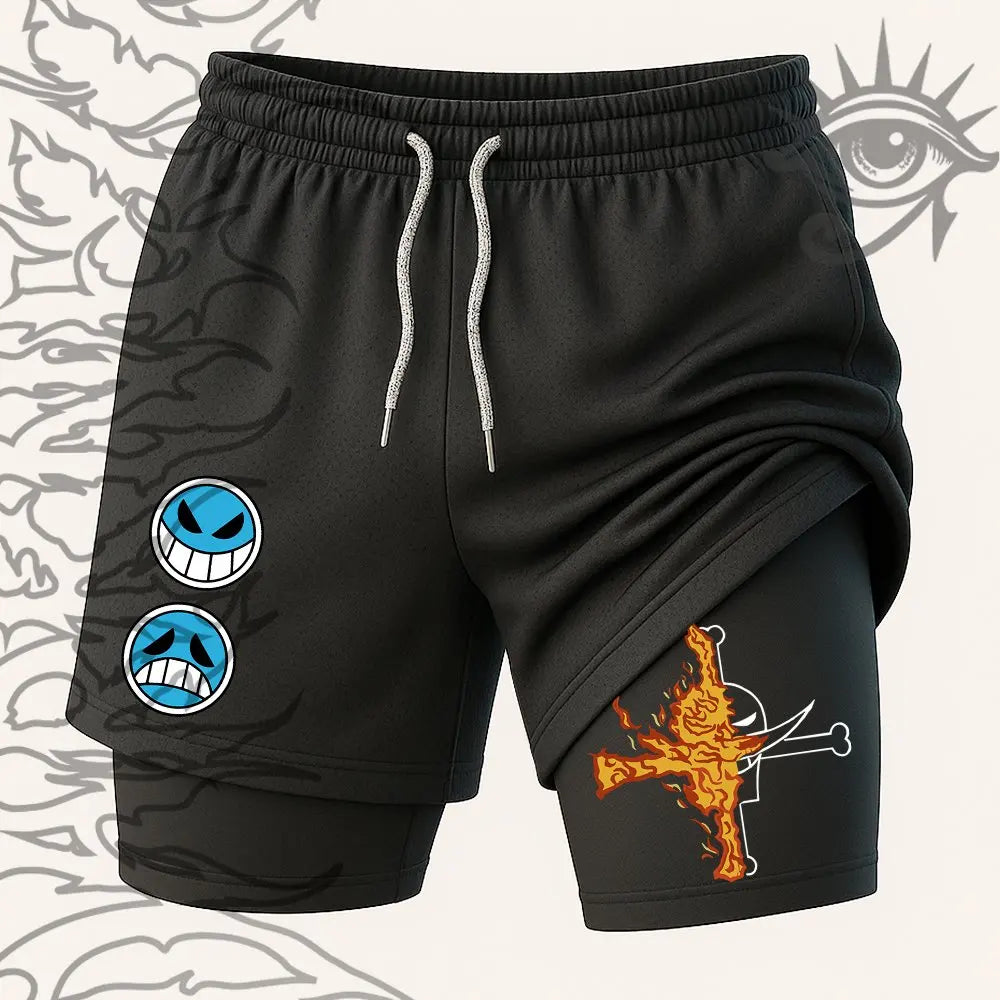 One Piece Anime Double-Layer Shorts