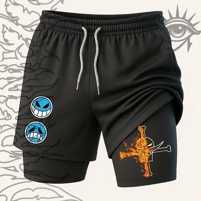 One Piece Anime Double-Layer Shorts