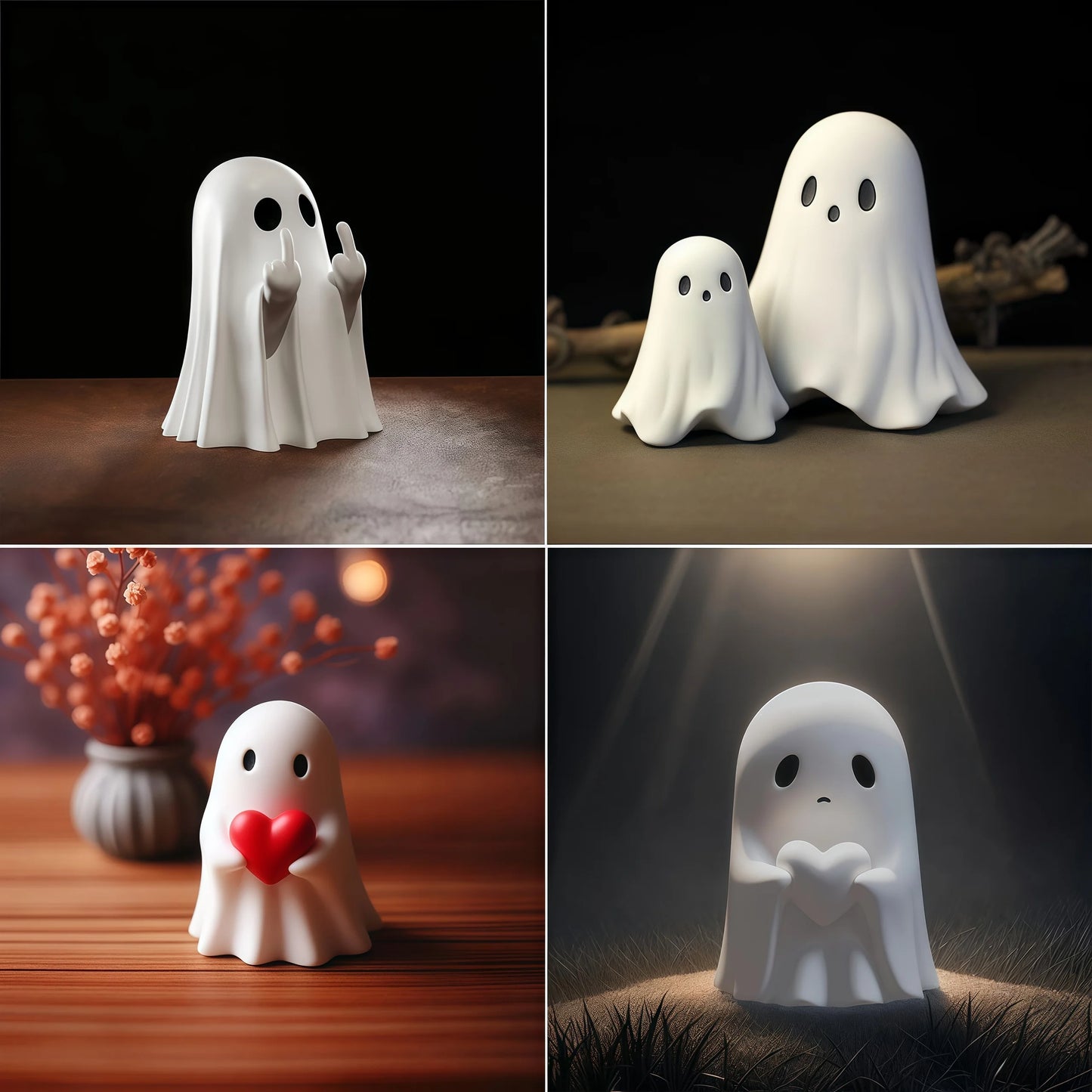 Statuetta Fantasma con Dito Medio