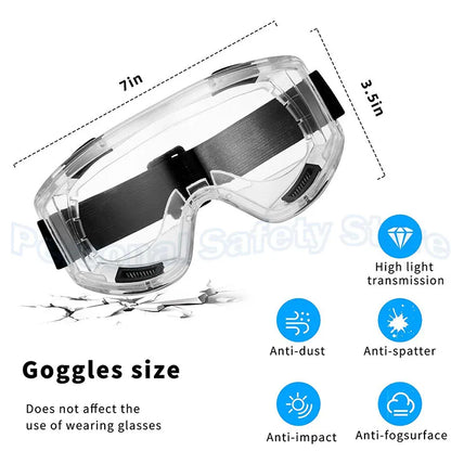 Safety Goggles ANSI Z87.1 – Anti-Fog Protezione Totale per Occhi
