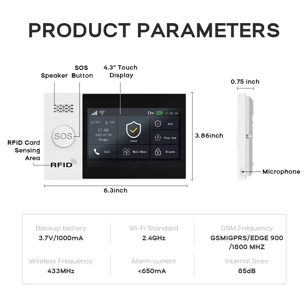 PGST 107-4G Wireless Home Security Alarm System