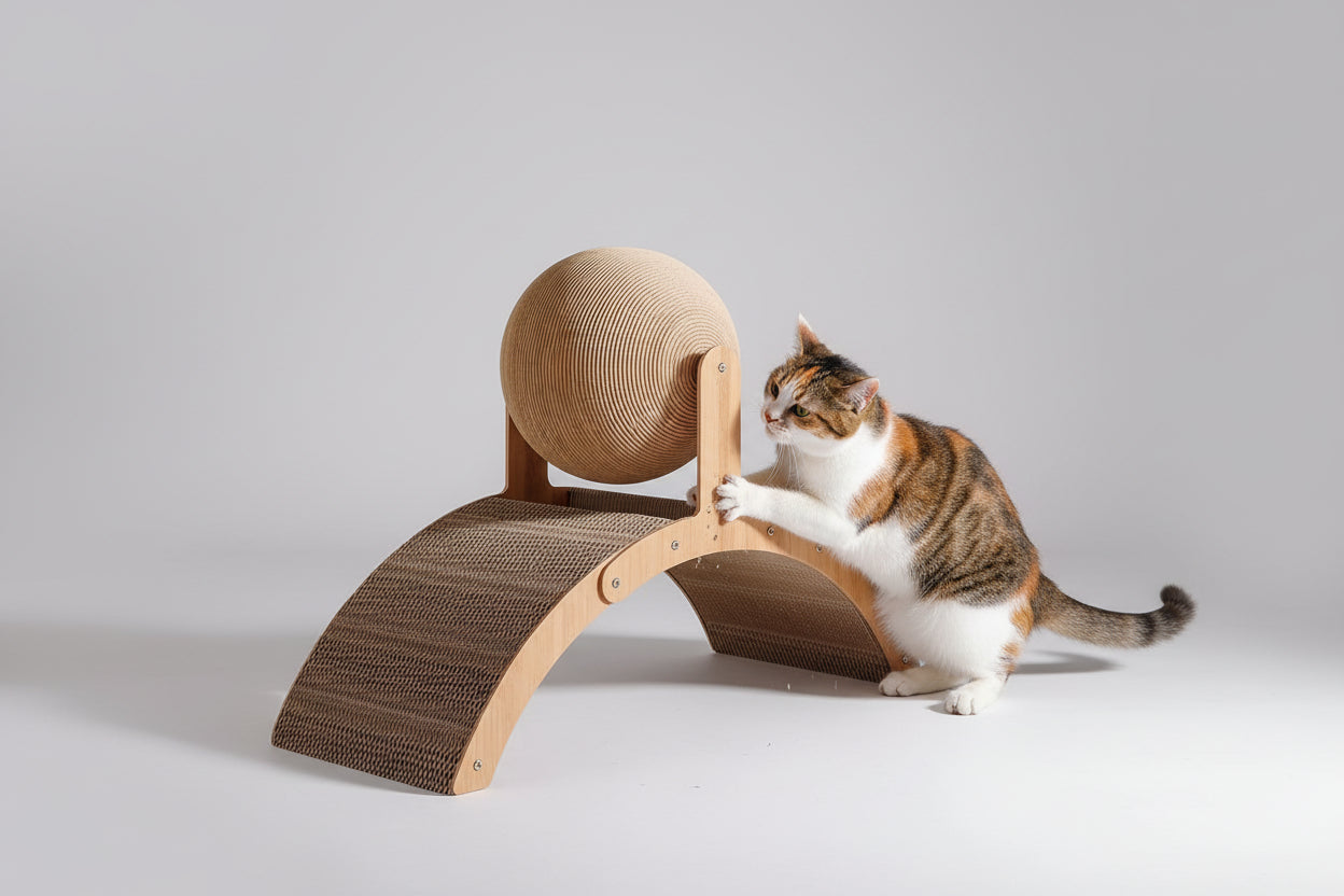 Tiragraffi in Legno 2 in 1 con Pallina