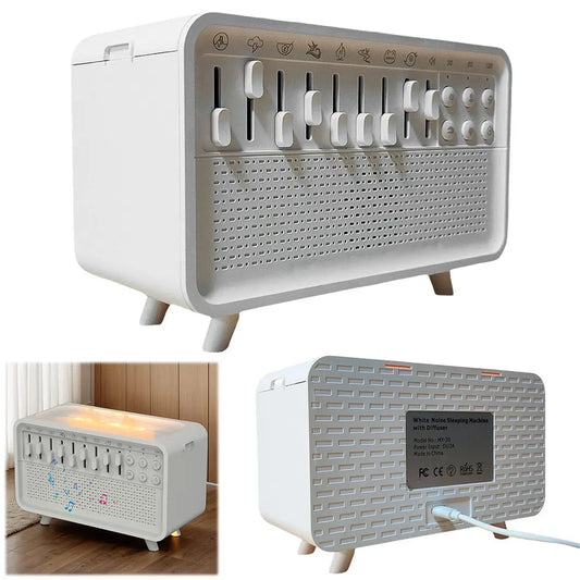 White Noise Sleep Sound Machine , Flame Aroma Diffuser