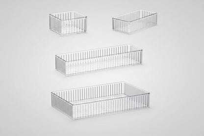 Set Organizer per Cassetti – 7 Pezzi in Plastica Trasparente