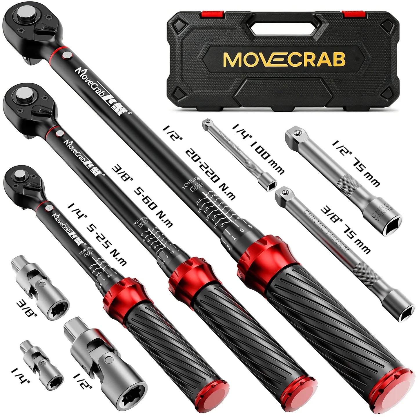 MoveCrab Mechanical Torque Wrench Set 6PCS 5–220N·m