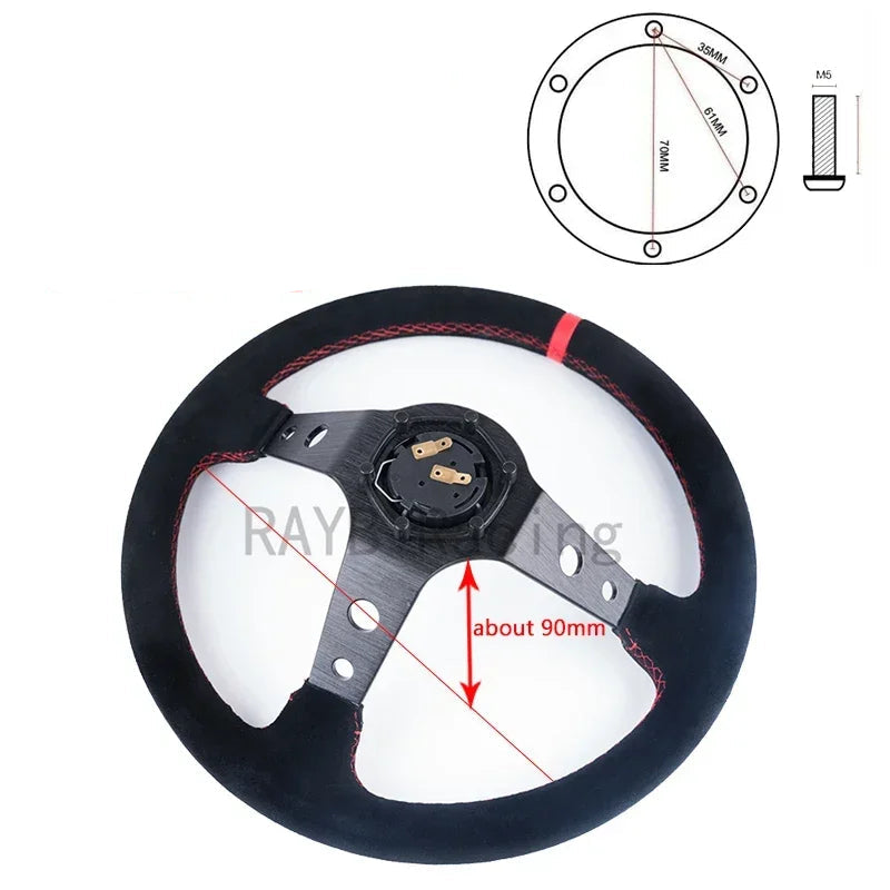 Volante Racing OMP 350mm Scamosciato