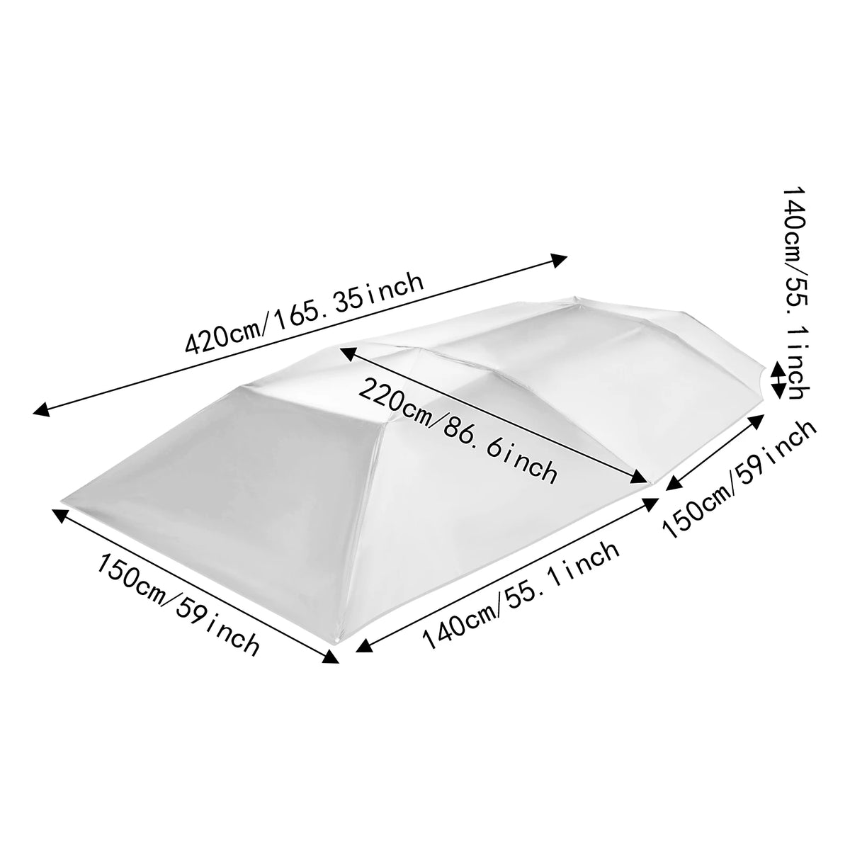 Tenda Parcheggio Auto Pieghevole Semi-Automatica 4,2 m / 4,6 m