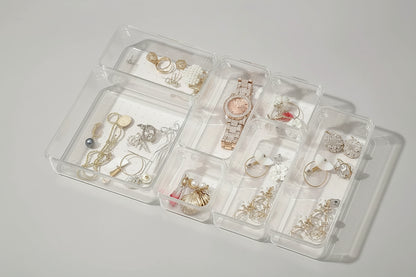 Set Organizer per Cassetti – 7 Pezzi in Plastica Trasparente