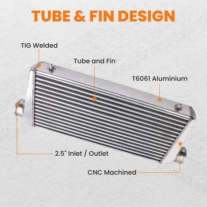 Intercooler Universale 600x300x76 con Kit Tubazioni 2.5"