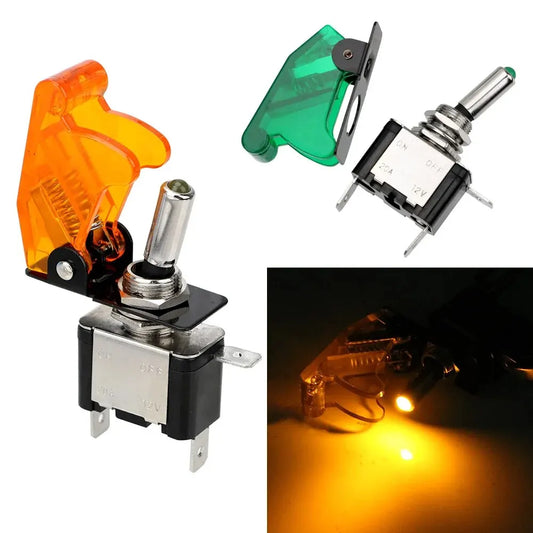 Interruttore a Levetta LED 12V 20A con Coperchio Protettivo