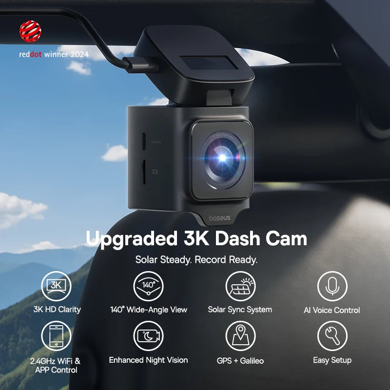 Baseus 3K Front + 1080P Rear Dash Cam VD1