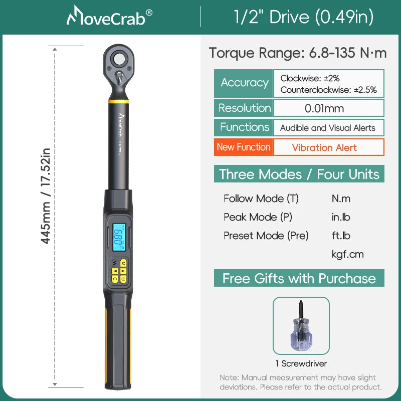 MoveCrab Digital Torque Wrench