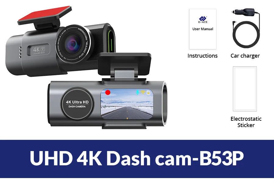 Dash Cam 4K UHD Acceo B35P / B53P – WiFi + GPS + 24H Parking