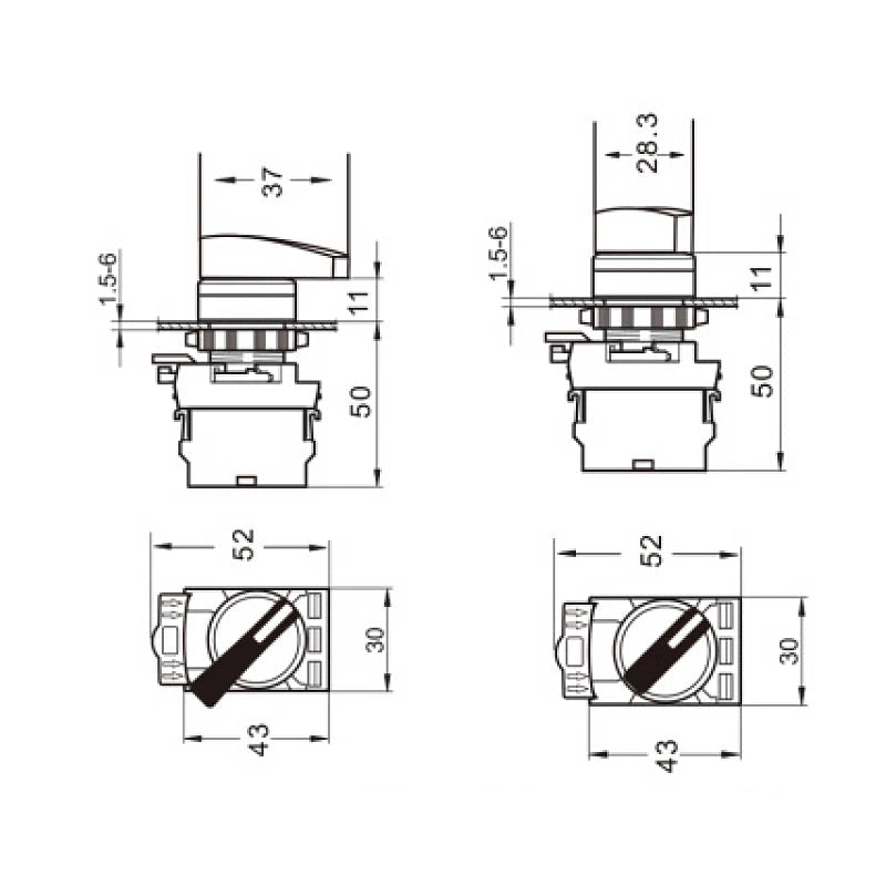 Interruttore Rotativo VaneAims LA36M 22mm
