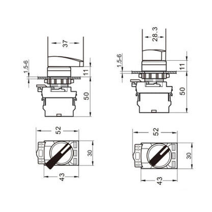 Interruttore Rotativo VaneAims LA36M 22mm
