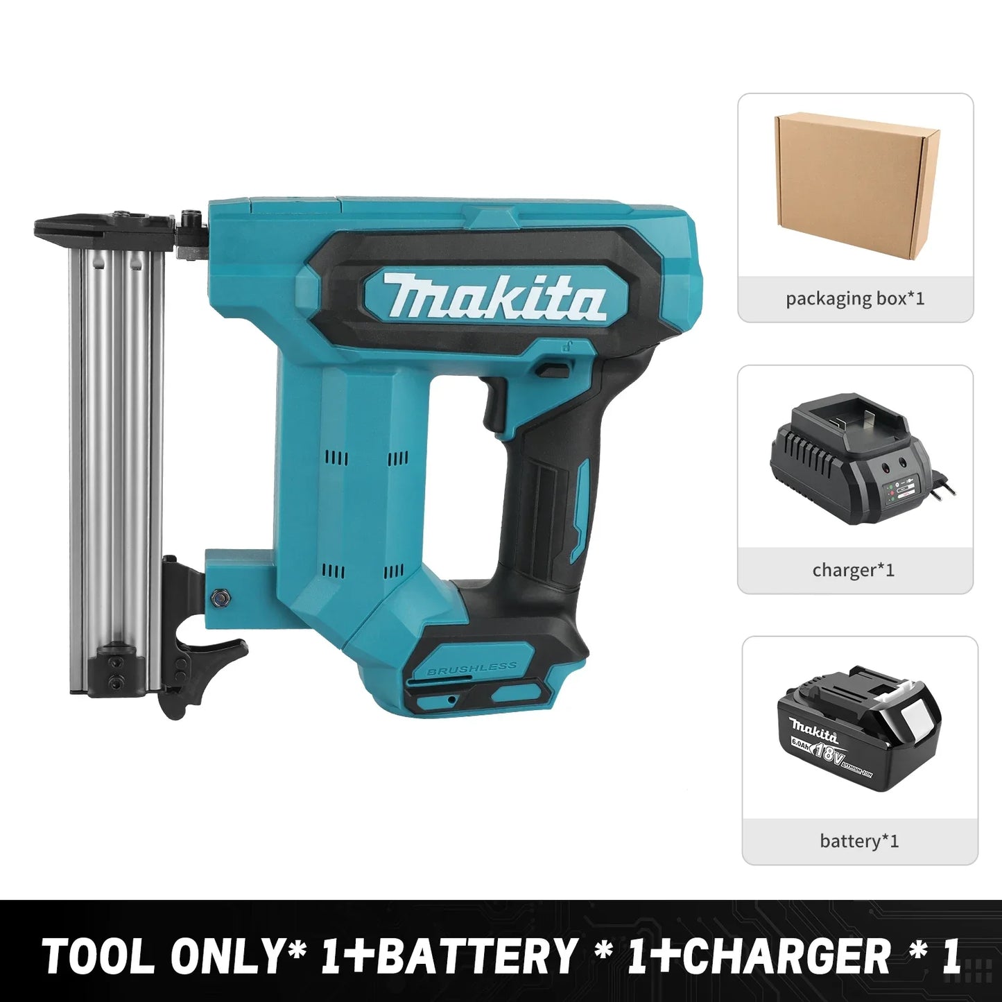 Makita Lithium-Ion Cordless Nail Gun – 18V, 6.0Ah, 100-Nail Capacity