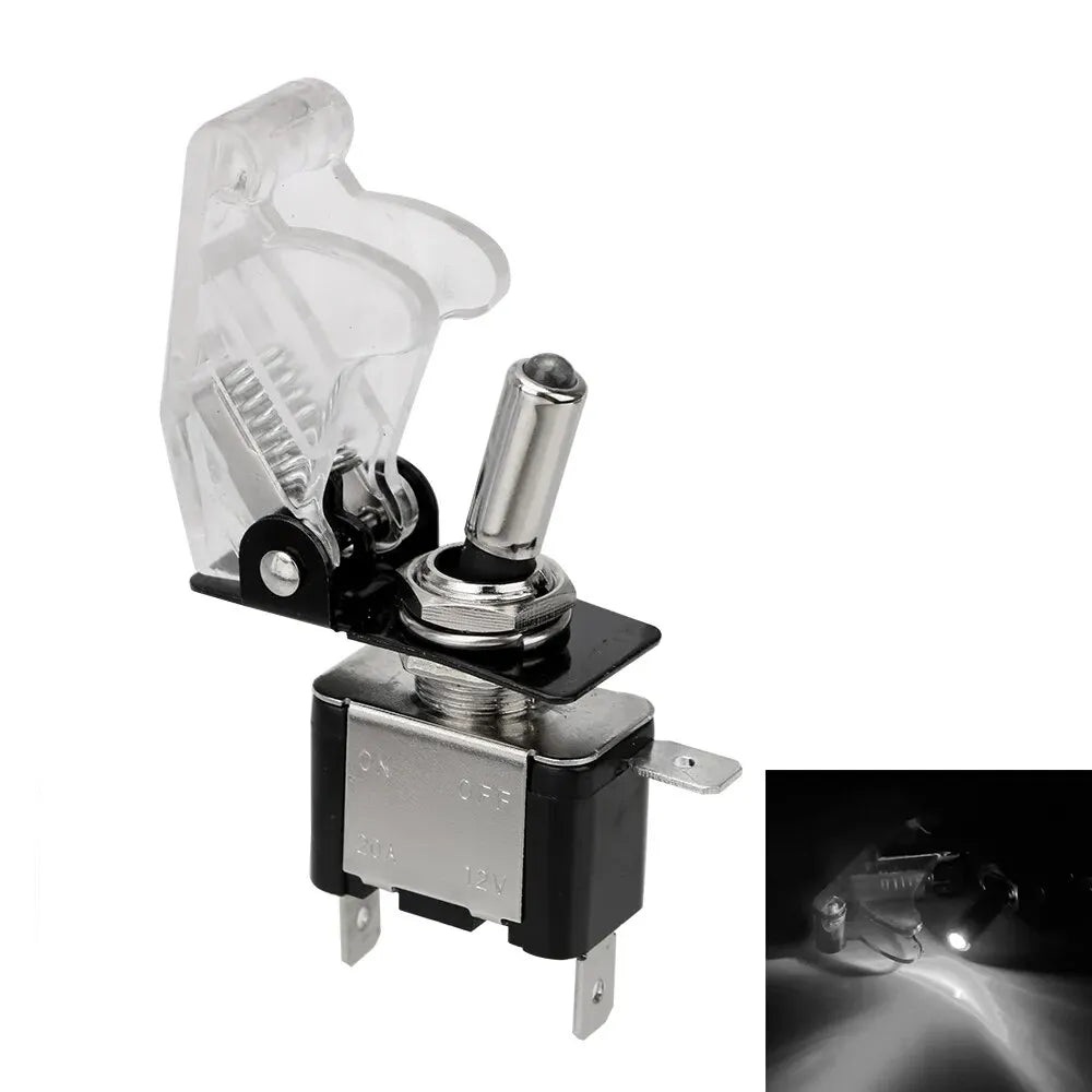 Interruttore a Levetta LED 12V 20A con Coperchio Protettivo
