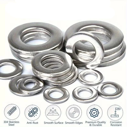 Set Rondelle Piane in Acciaio Inox 200/400 Pezzi