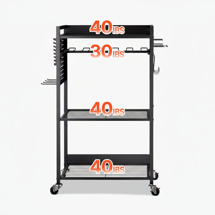 SucceBuy Carrello Porta Attrezzi 4 Ripiani con Ruote