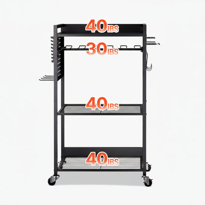 SucceBuy Carrello Porta Attrezzi 4 Ripiani con Ruote