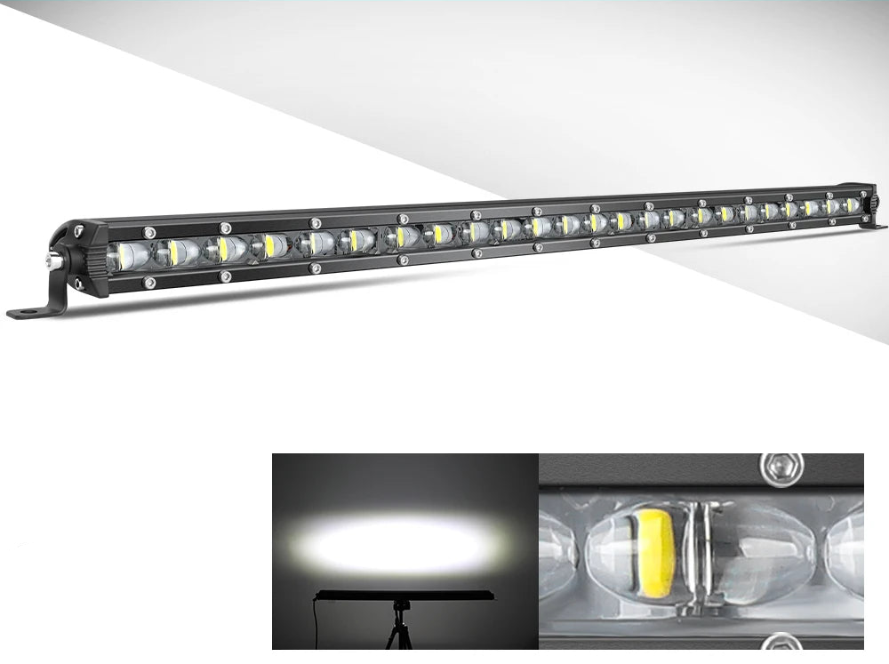 Braveway Single Row Ultra Slim LED Light Bar 6D 6500K