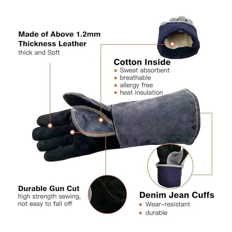Leather Welding Heat-Resistant Gloves