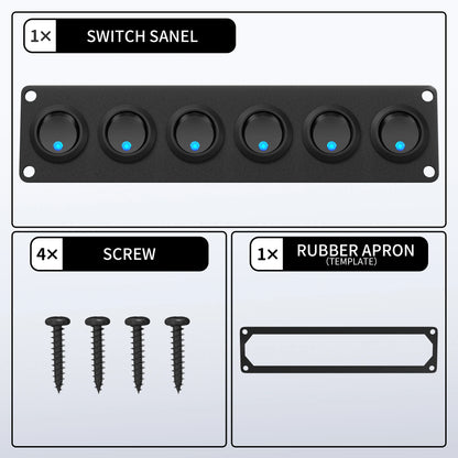 Pannello 6 Interruttori a Bilanciere LED Daiertek