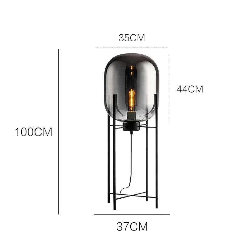 Lampada da Pavimento in Vetro Nordic Postmoderno