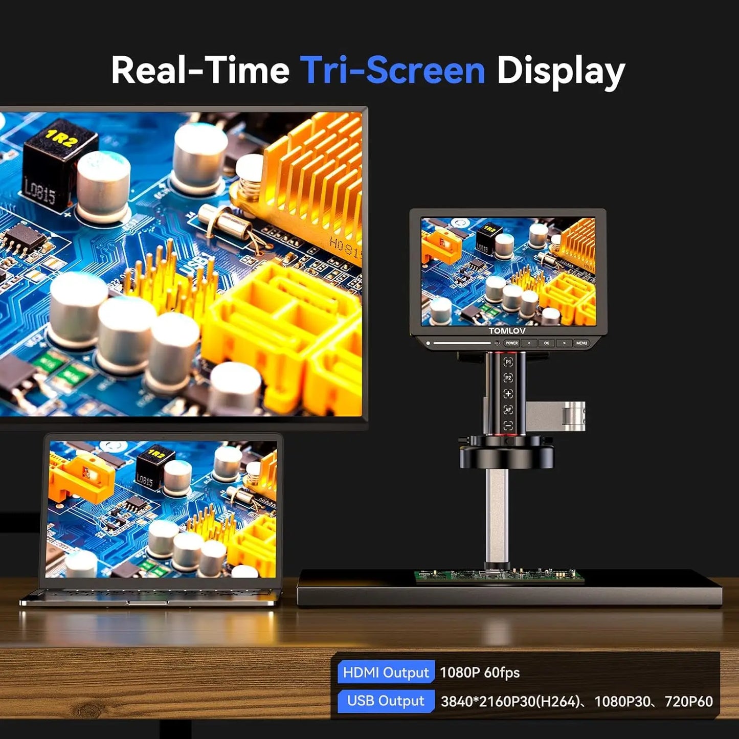 TOMLOV TM4K-AF Max Microscopio Digitale 4K Autofocus