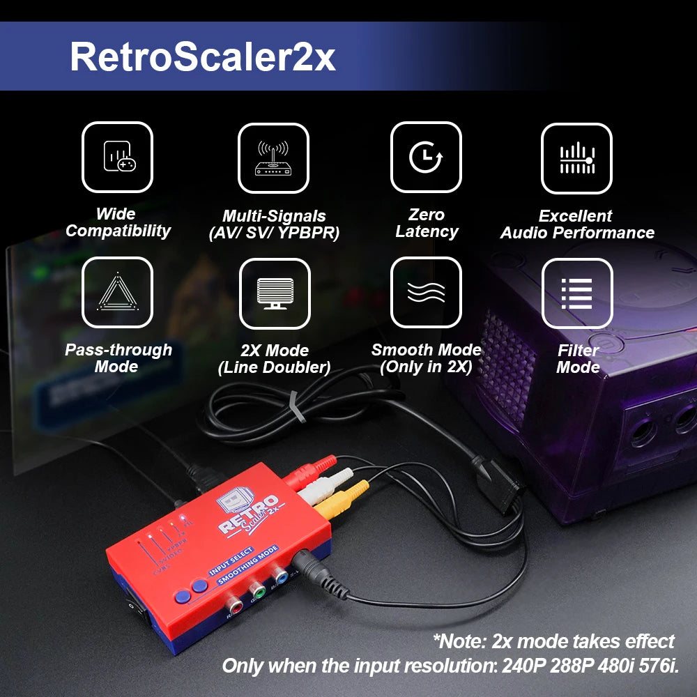 RetroScaler2x — Convertitore AV-HDMI e Line-Doubler per Console Retro