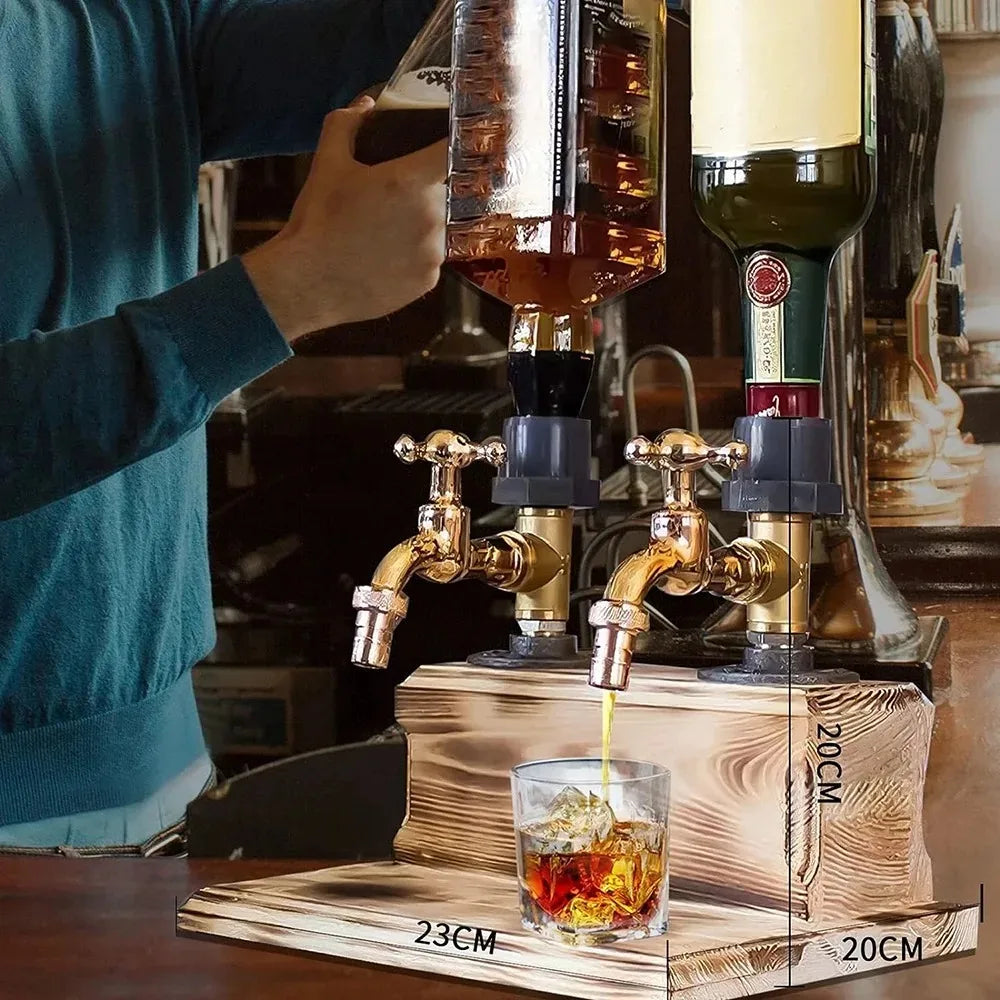 Dispenser per Whisky a Forma di Rubinetto in Legno