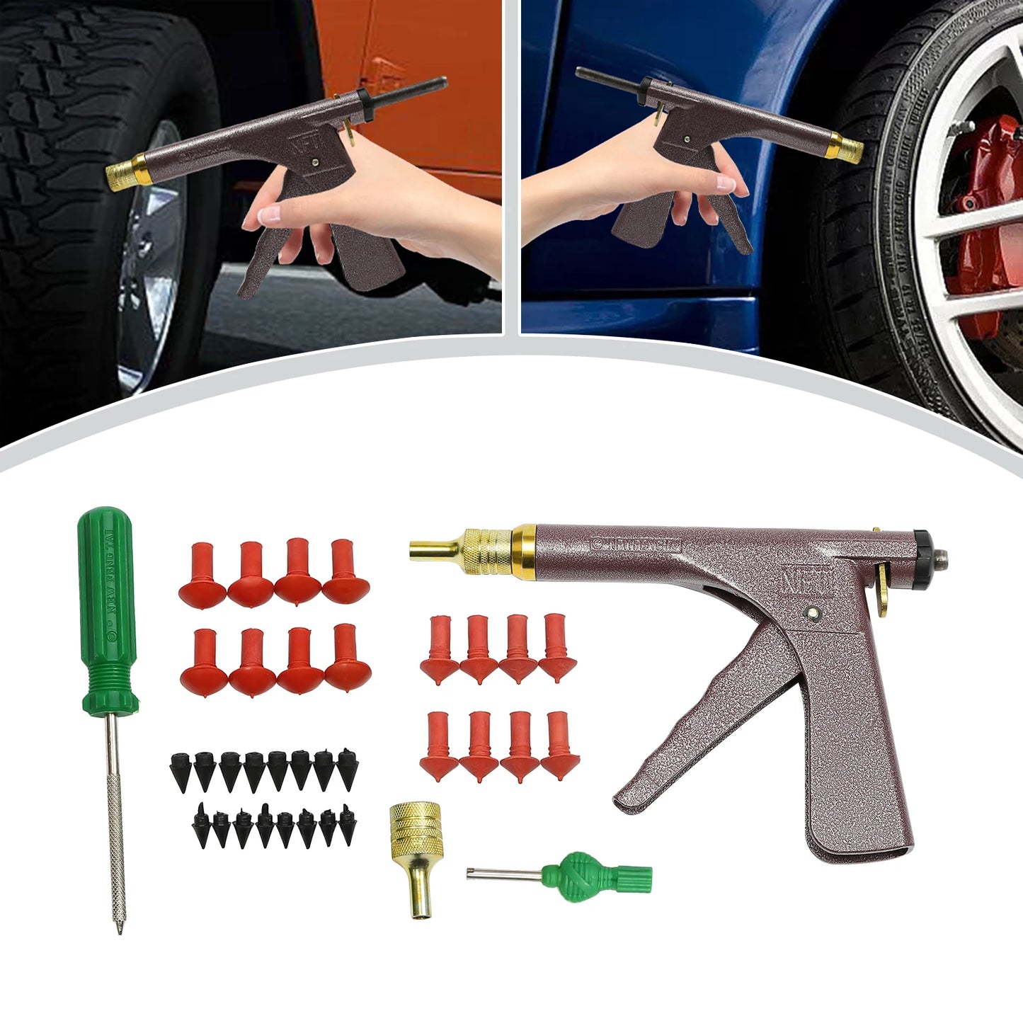 Portable Car Wheel Vacuum Tire Repair Tool Kit