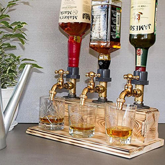 Dispenser per Whisky a Forma di Rubinetto in Legno