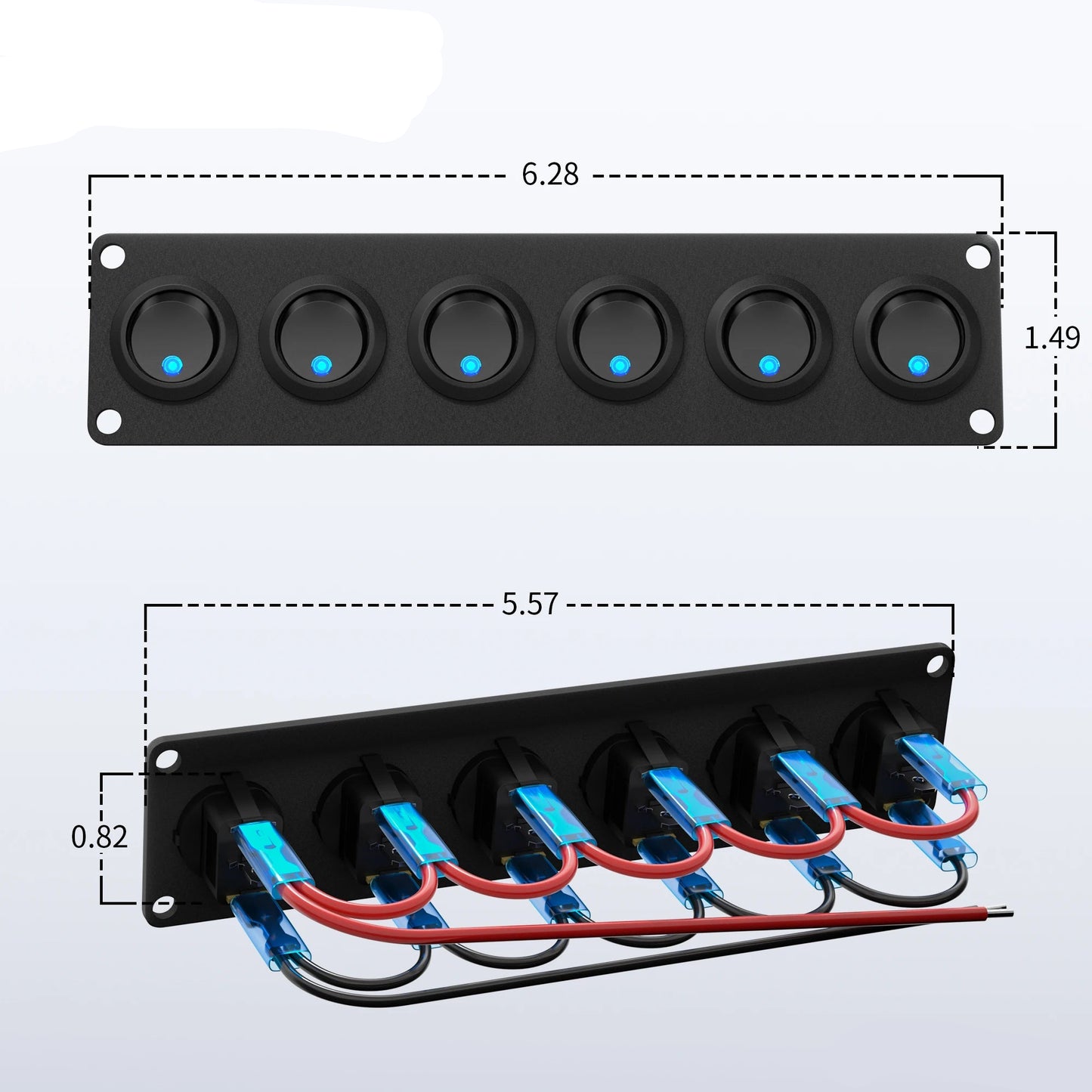 Pannello 6 Interruttori a Bilanciere LED Daiertek