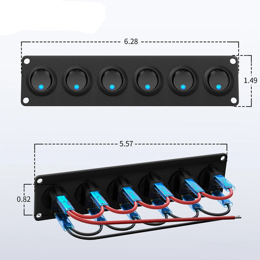Pannello 6 Interruttori a Bilanciere LED Daiertek