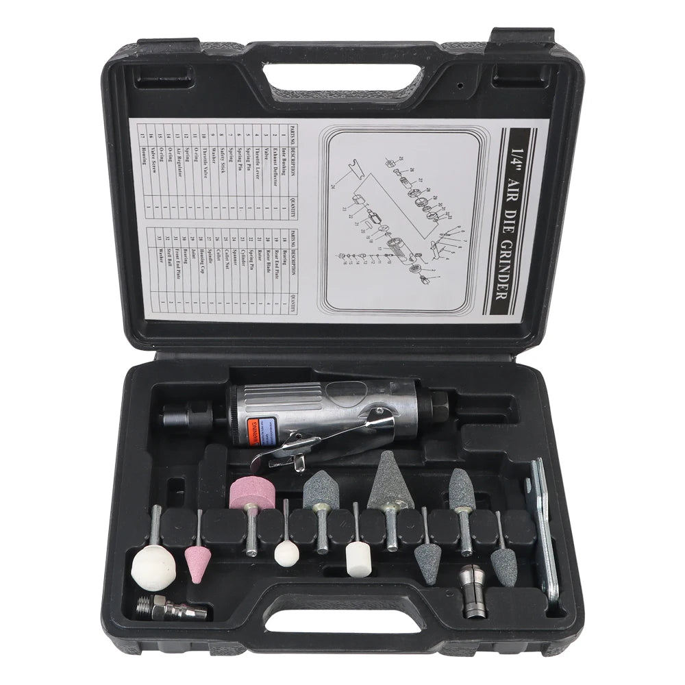 Kit Smerigliatrice Pneumatica Professionale 16 Pezzi