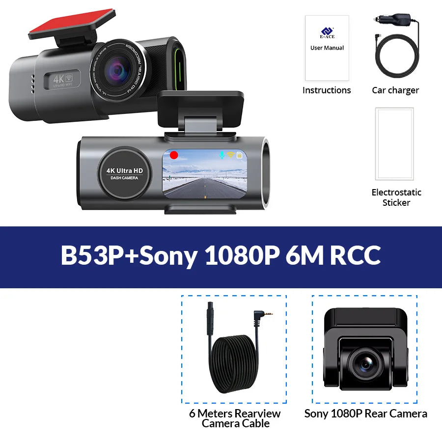 Dash Cam 4K UHD Acceo B35P / B53P – WiFi + GPS + 24H Parking